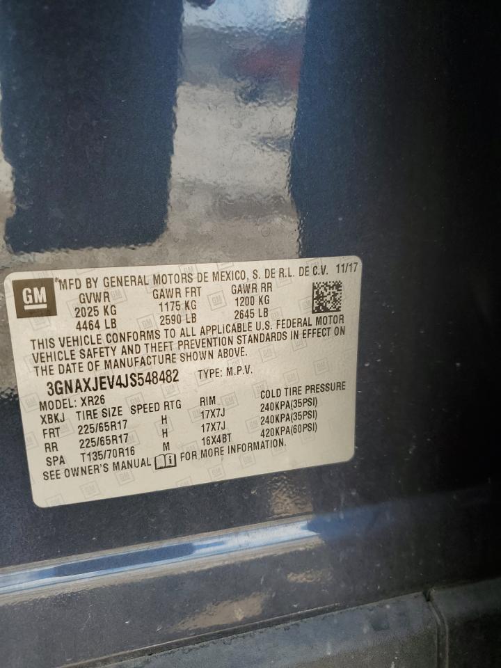 3GNAXJEV4JS548482 2018 Chevrolet Equinox Lt