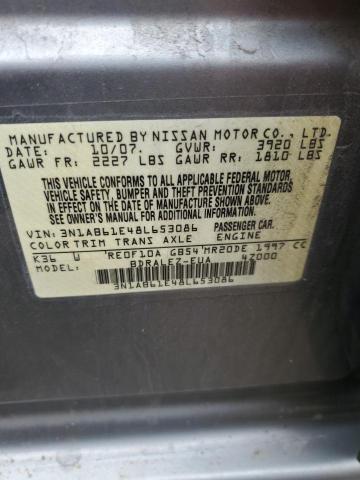 2008 Nissan Sentra 2.0 VIN: 3N1AB61E48L653086 Lot: 57511444