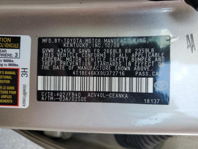 4T1BE46KX9U372716 2009 Toyota Camry Base