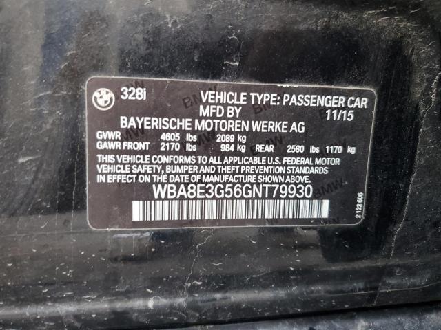 2016 BMW 328 Xi Sulev VIN: WBA8E3G56GNT79930 Lot: 58916514