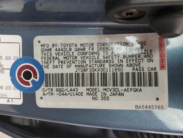 2003 Toyota Camry Le VIN: JTDBF30KX30111850 Lot: 61308954