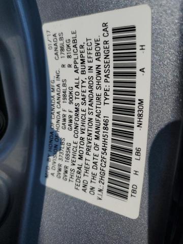 2HGFC2F54HH518461 2017 HONDA CIVIC - Image 12