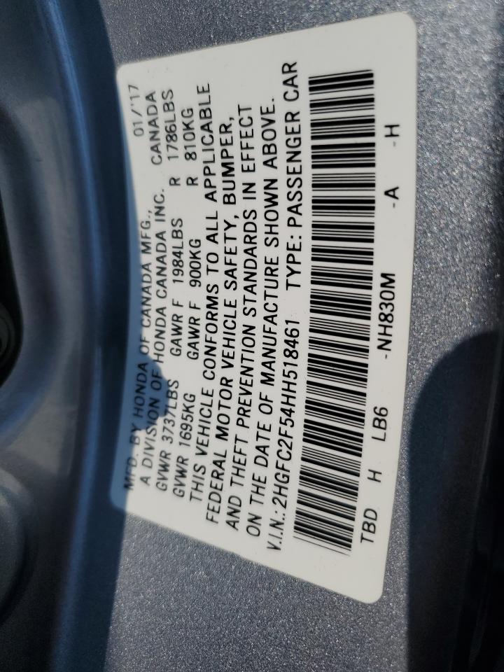 2HGFC2F54HH518461 2017 Honda Civic Lx 2HGFC2F54HH518461 2017 Honda Civic Lx