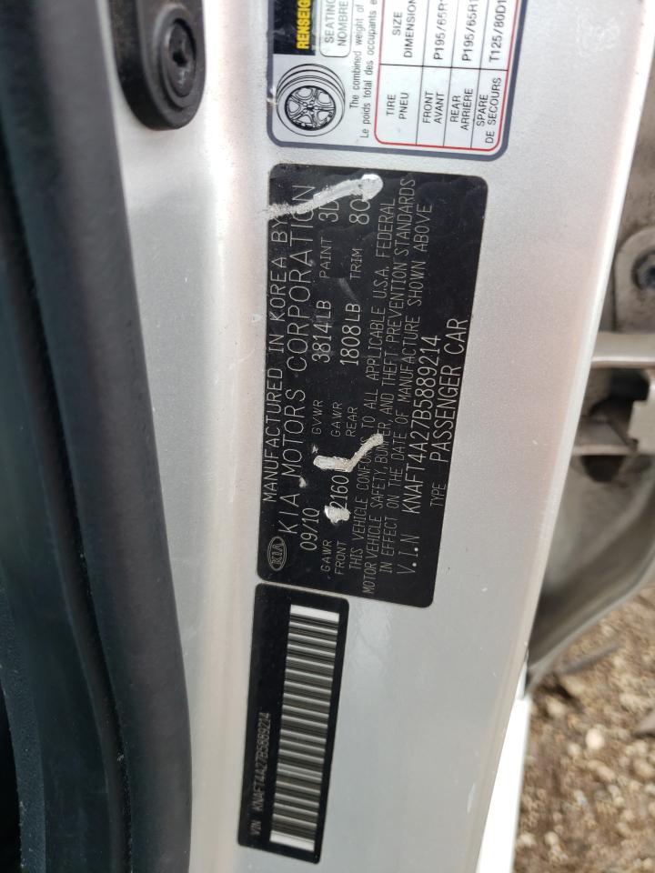 KNAFT4A27B5889214 2011 Kia Forte Lx