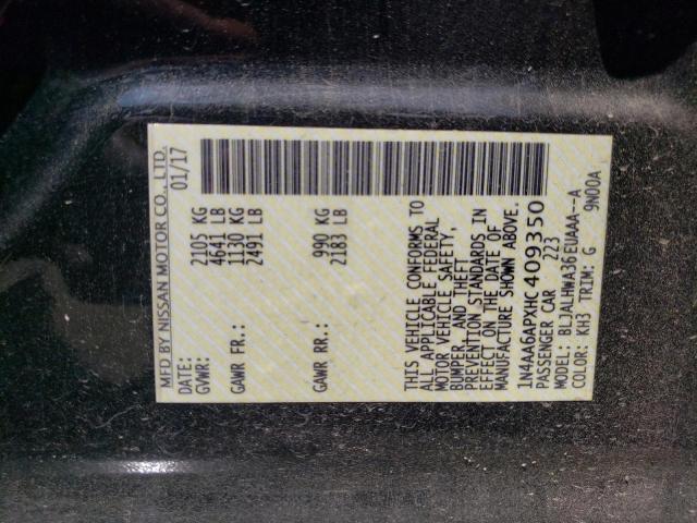 2017 Nissan Maxima 3.5S VIN: 1N4AA6APXHC409350 Lot: 58042474