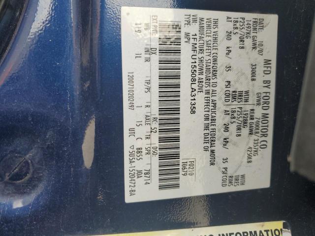 2008 Ford Expedition Xlt VIN: 1FMFU15508LA31358 Lot: 60152204