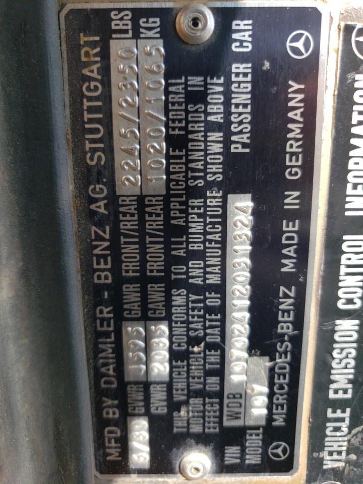 WDB10702412031324 1980 Mercedes-Benz 450 Scl