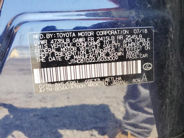 2018 Lexus Is 300 VIN: JTHC81D22J5033009 Lot: 59393214