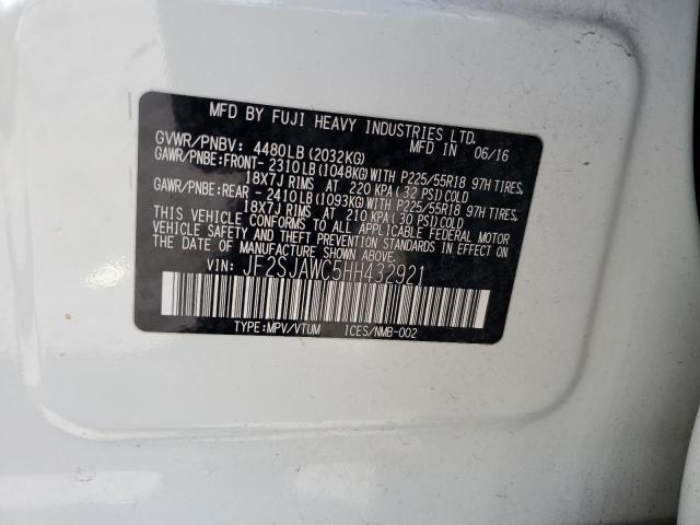 2017 Subaru Forester 2.5I Touring VIN: JF2SJAWC5HH432921 Lot: 59319964