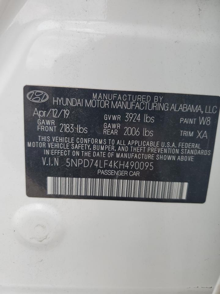 5NPD74LF4KH490095 2019 Hyundai Elantra Se