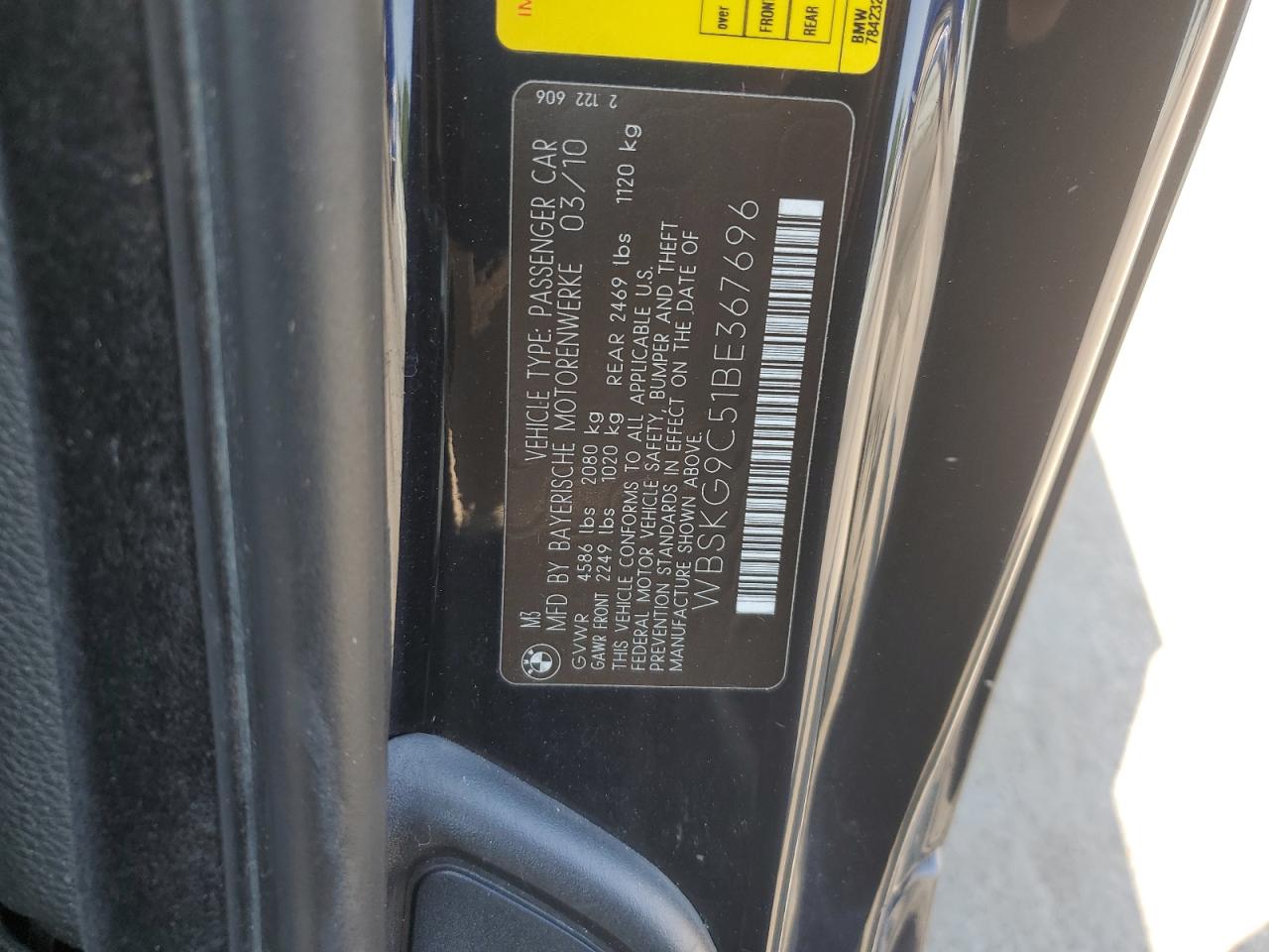 WBSKG9C51BE367696 2011 BMW M3