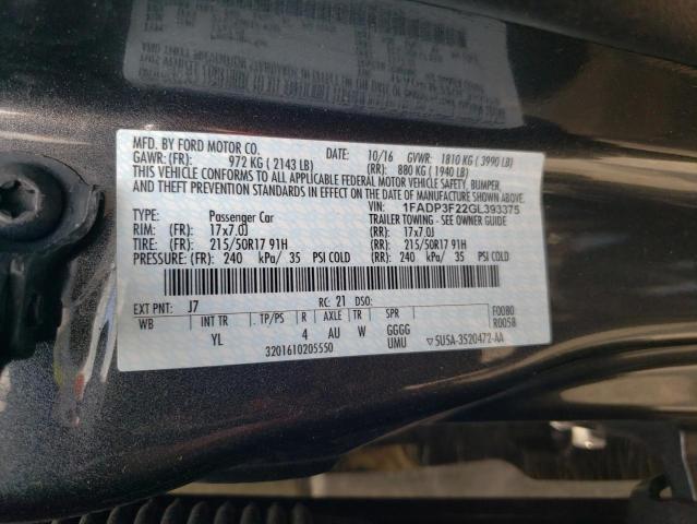 1FADP3F22GL393375 2016 FORD FOCUS - Image 12