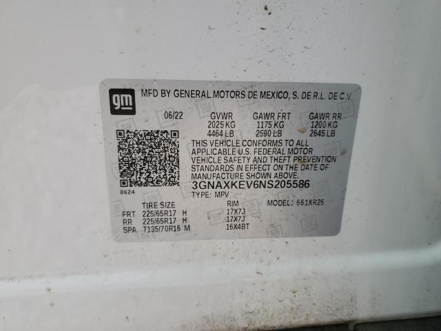 3GNAXKEV6NS205586 2022 CHEVROLET EQUINOX - Image 13