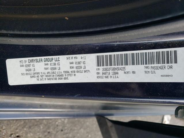 2011 Dodge Avenger Lux VIN: 1B3BD2FG8BN564225 Lot: 57852574