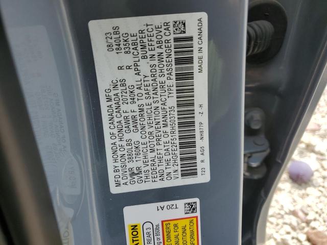 2HGFE2F51RH503735 2024 Honda Civic Sport