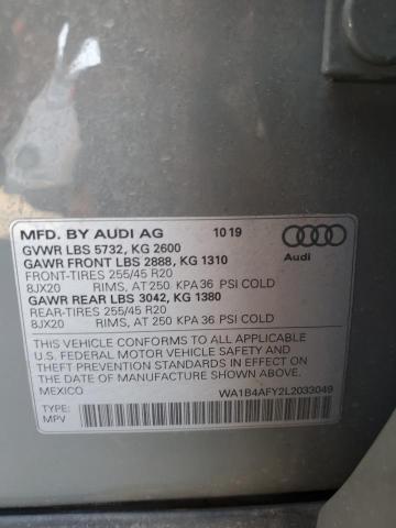 2020 Audi Sq5 Premium Plus VIN: WA1B4AFY2L2033049 Lot: 57482134