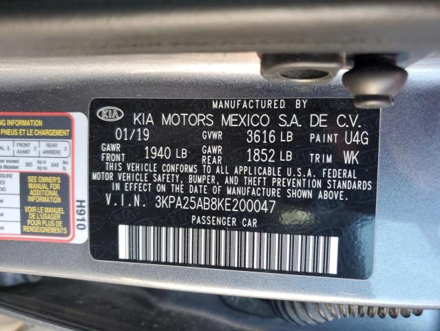 2019 Kia Rio S VIN: 3KPA25AB8KE200047 Lot: 57318704