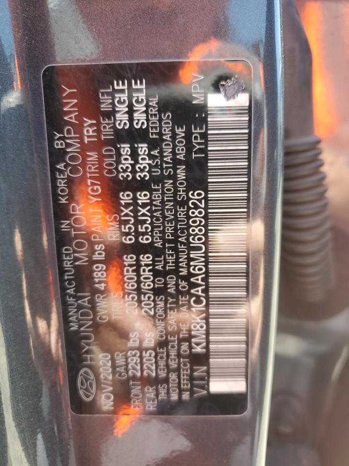 KM8K1CAA6MU689826 2021 Hyundai Kona Se