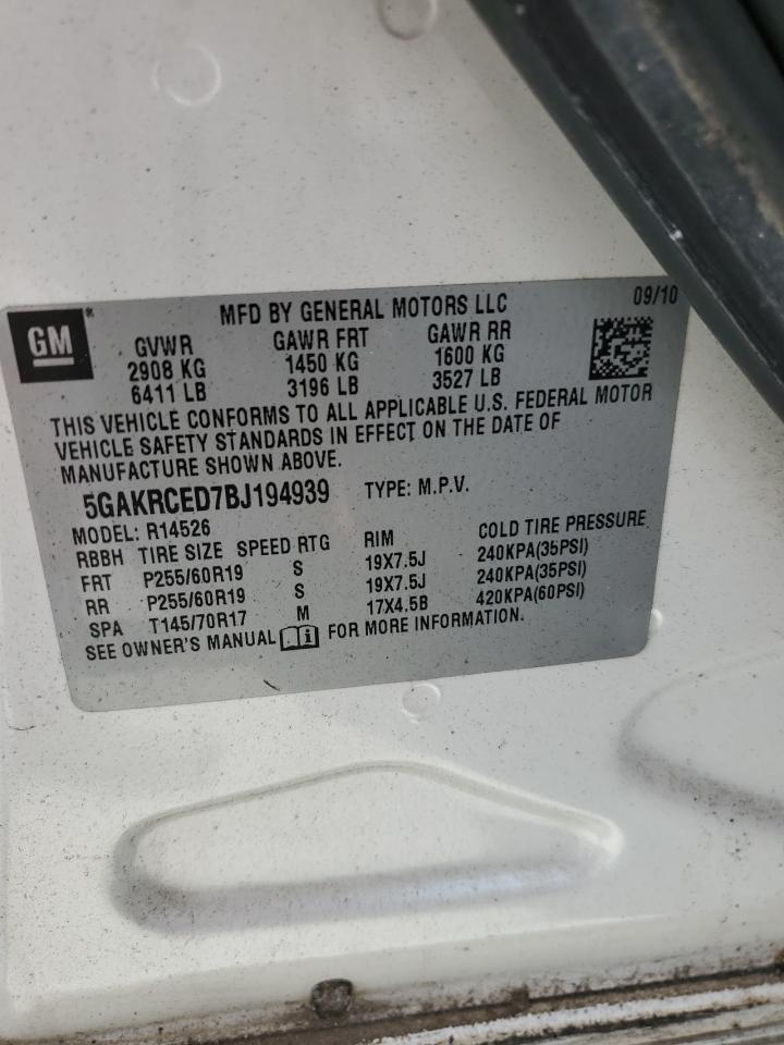 5GAKRCED7BJ194939 2011 Buick Enclave Cxl