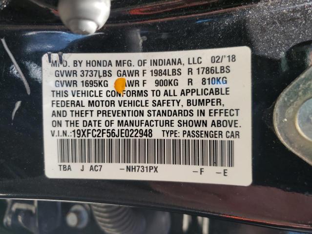 19XFC2F56JE022948 2018 HONDA CIVIC - Image 13