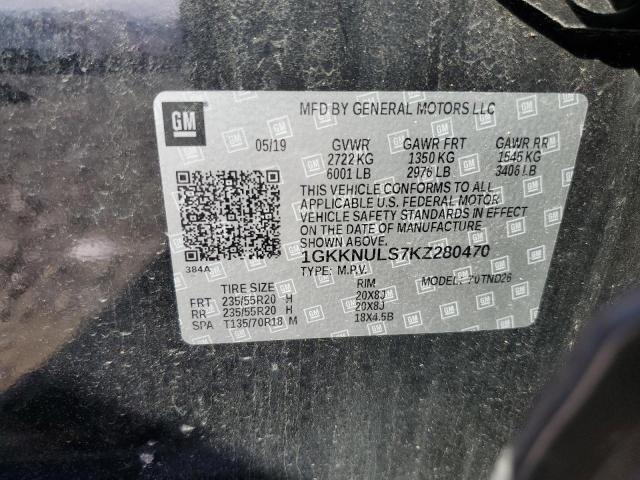 2019 GMC Acadia Slt-1 VIN: 1GKKNULS7KZ280470 Lot: 58039654