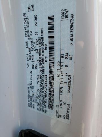 2018 Ford F150 Super Cab VIN: 1FTEX1EPXJFE54364 Lot: 58549124