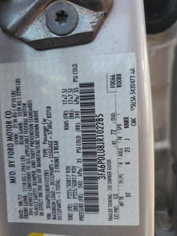 VIN 3FA6P0LU8JR102285 2018 Ford Fusion, Se Hybrid no.12