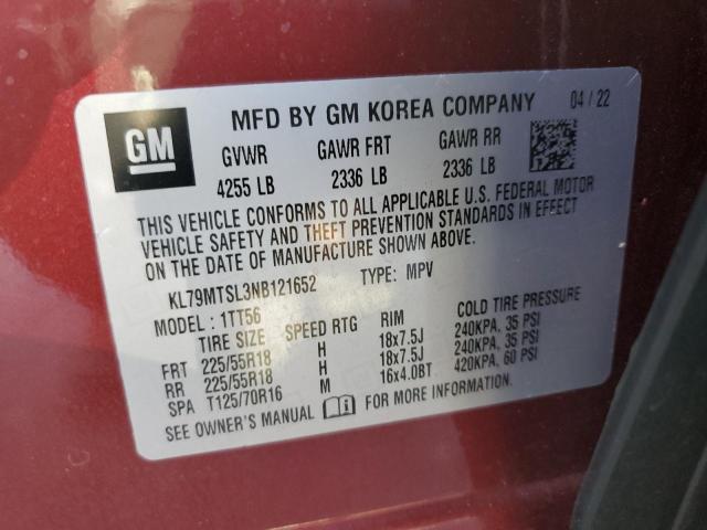 2022 Chevrolet Trailblazer Rs VIN: KL79MTSL3NB121652 Lot: 60480734