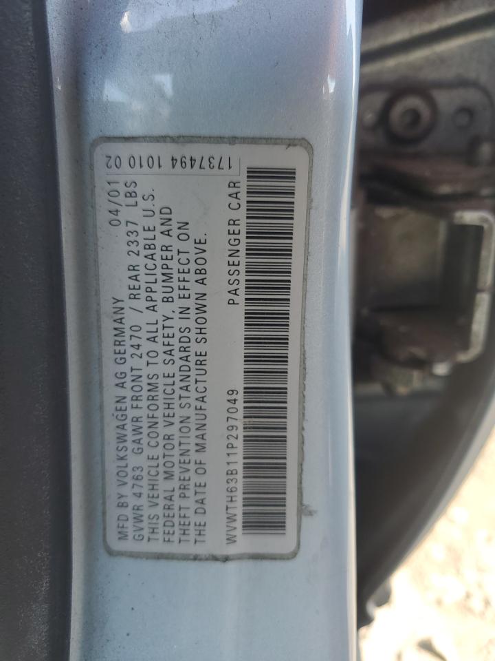 WVWTH63B11P297049 2001 Volkswagen Passat Glx 4Motion