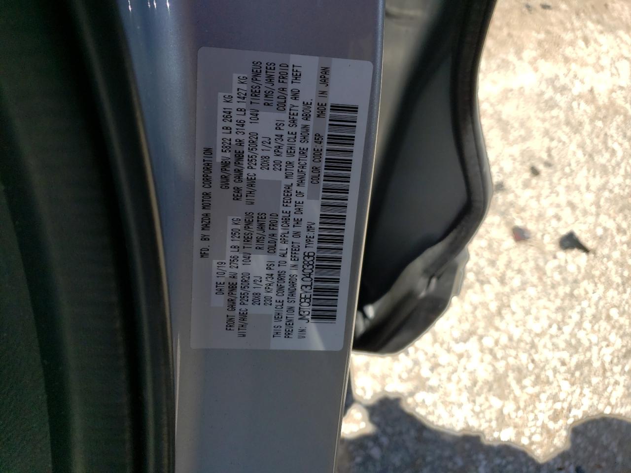 JM3TCBEY3L0403836 2020 Mazda Cx-9 Signature