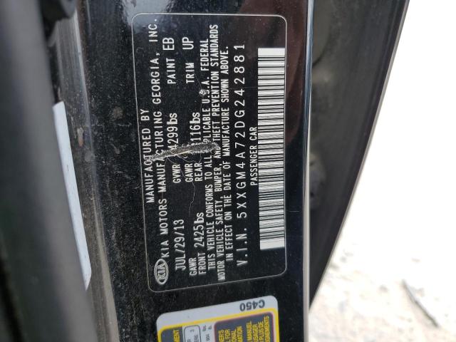 2013 Kia Optima Lx VIN: 5XXGM4A72DG242881 Lot: 58021714