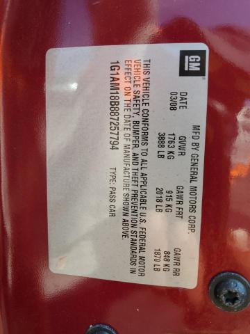 2008 Chevrolet Cobalt Sport VIN: 1G1AM18B887257794 Lot: 60058294