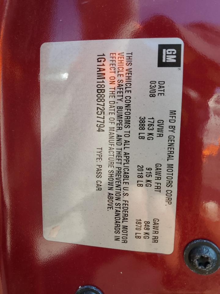 1G1AM18B887257794 2008 Chevrolet Cobalt Sport