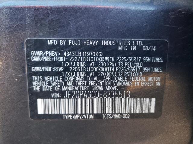 2014 Subaru Xv Crosstrek 2.0 Limited VIN: JF2GPAGC0E8335513 Lot: 58728474