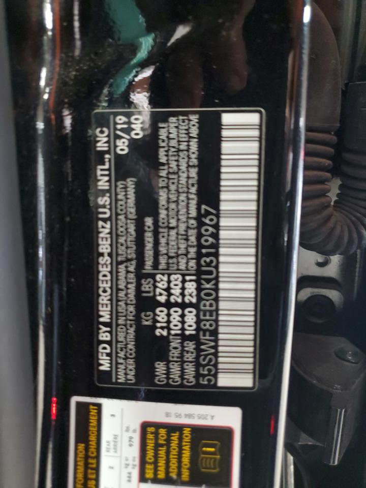 55SWF8EB0KU319967 2019 Mercedes-Benz C 300 4Matic