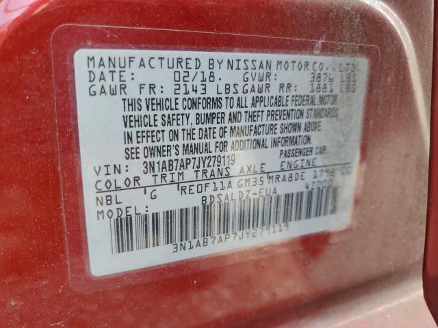 2018 Nissan Sentra S VIN: 3N1AB7AP7JY279119 Lot: 61303034