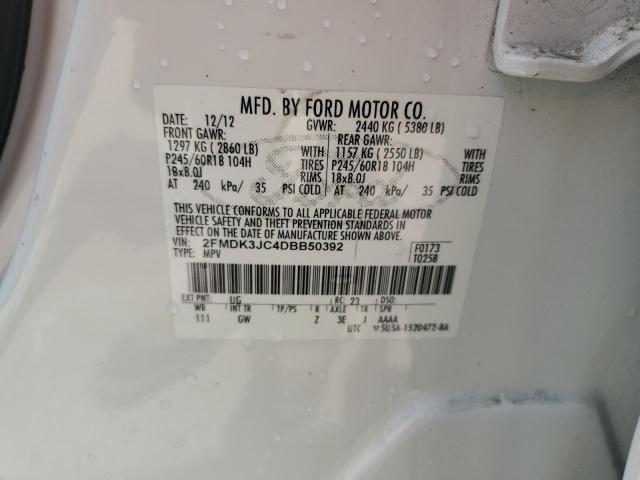 2013 Ford Edge Sel VIN: 2FMDK3JC4DBB50392 Lot: 55399304