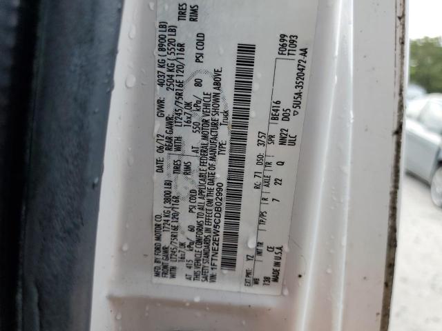 2012 Ford Econoline E250 Van VIN: 1FTNE2EW5CDB02990 Lot: 58499284