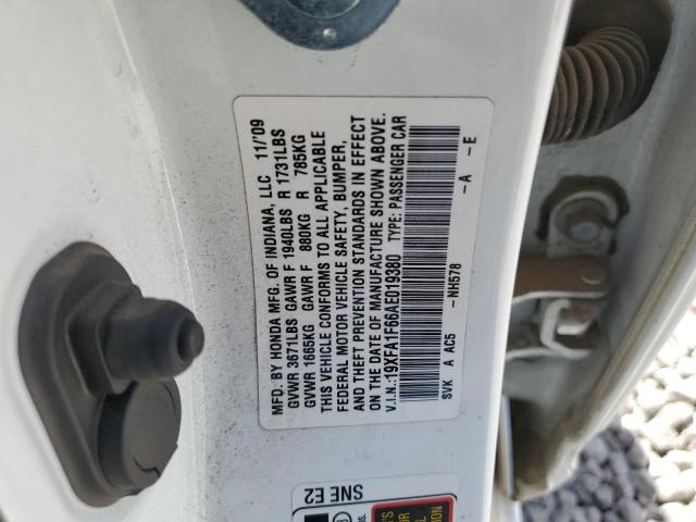 2010 Honda Civic Lx-S VIN: 19XFA1F66AE019380 Lot: 56158494