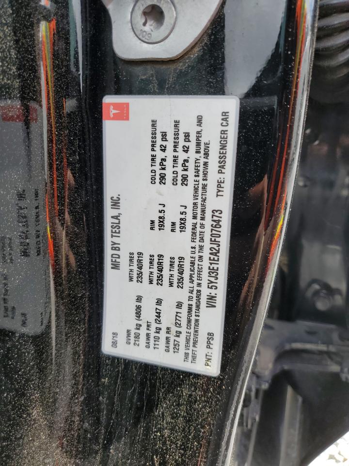 2018 Tesla Model 3 vin: 5YJ3E1EA2JF076473