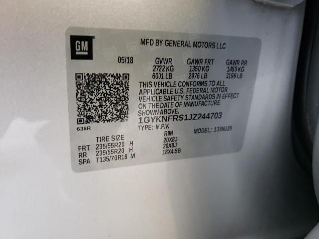 2018 Cadillac Xt5 Premium Luxury VIN: 1GYKNFRS1JZ244703 Lot: 57944884