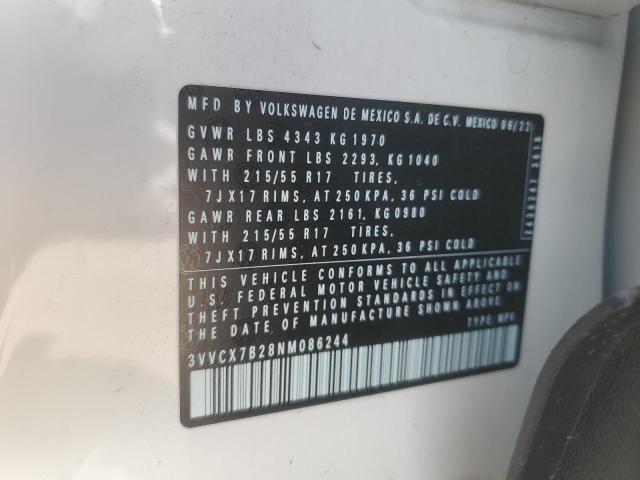 3VVCX7B28NM086244 2022 Volkswagen Taos S