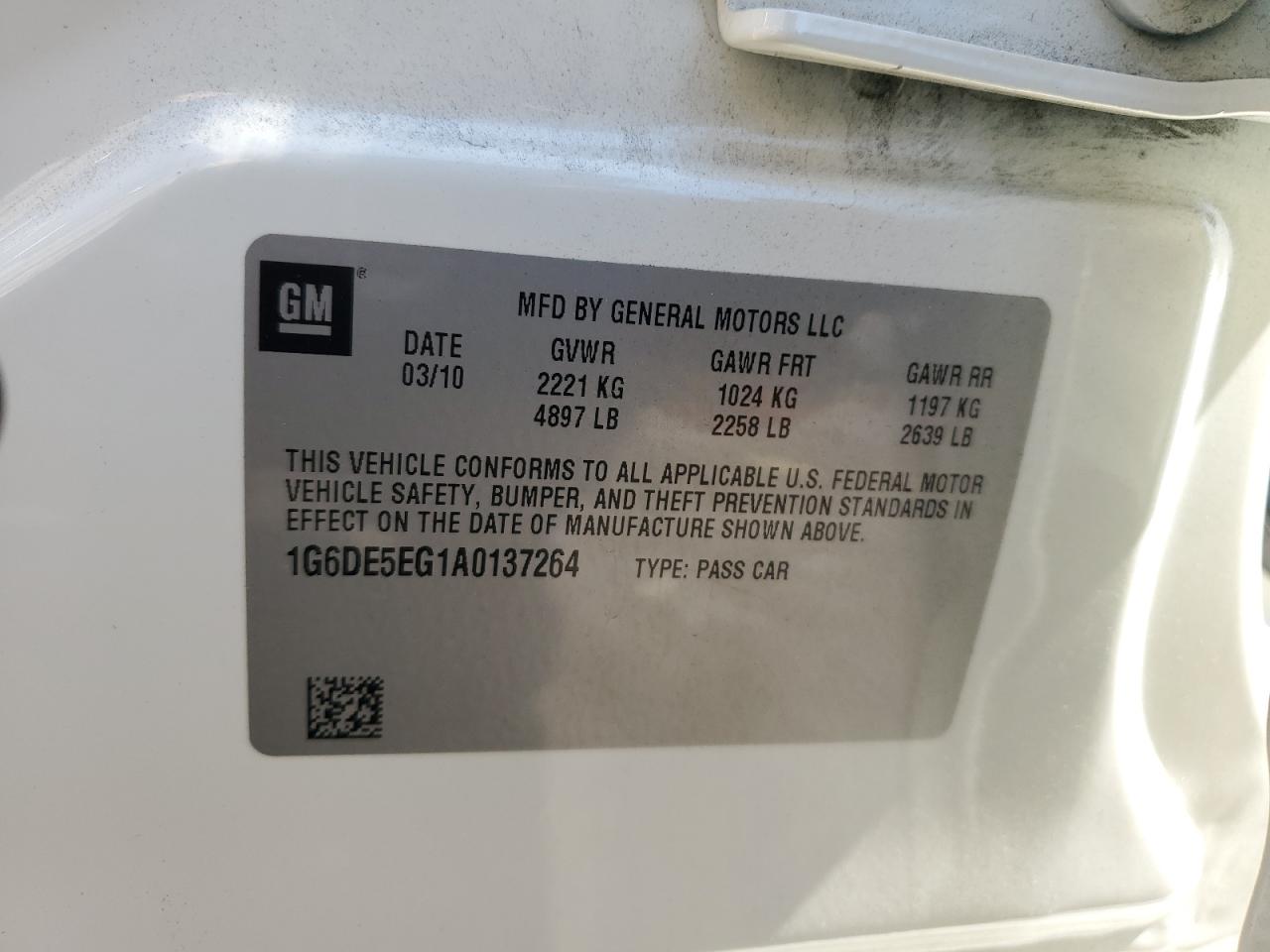 1G6DE5EG1A0137264 2010 Cadillac Cts Luxury Collection