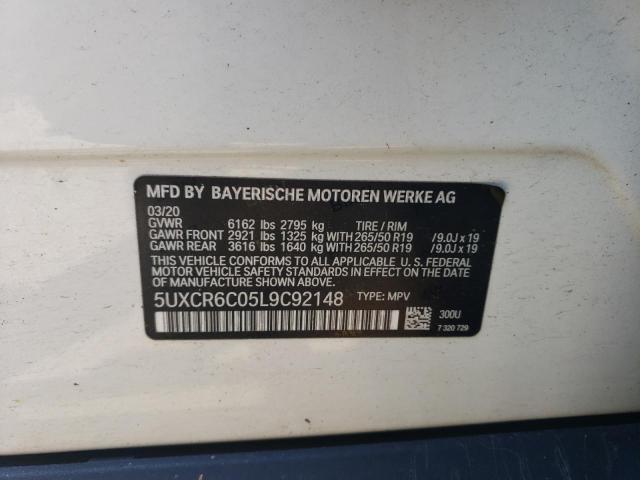 2020 BMW X5 xDrive40I VIN: 5UXCR6C05L9C92148 Lot: 59136714