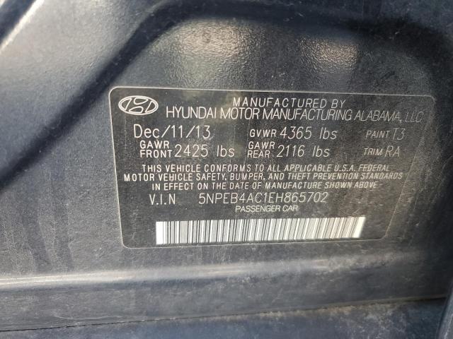 2014 Hyundai Sonata Gls VIN: 5NPEB4AC1EH865702 Lot: 60557604