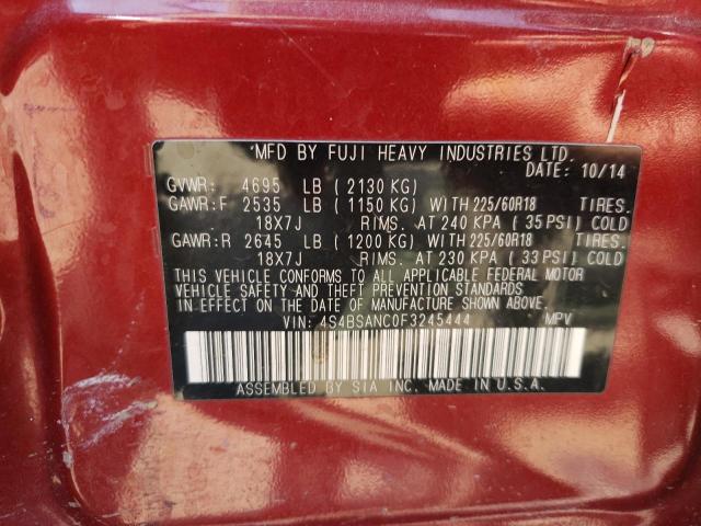 2015 Subaru Outback 2.5I Limited VIN: 4S4BSANC0F3245444 Lot: 59496574