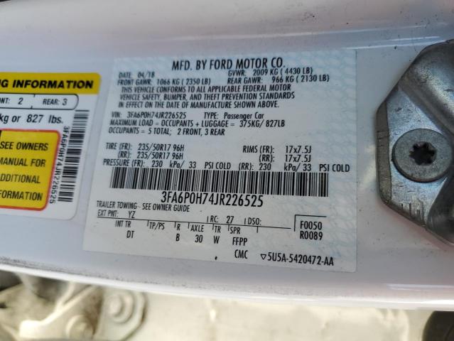 VIN 3FA6P0H74JR226525 2018 Ford Fusion, SE no.12