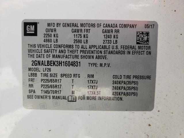 2GNALBEK3H1604831 2017 CHEVROLET EQUINOX - Image 13