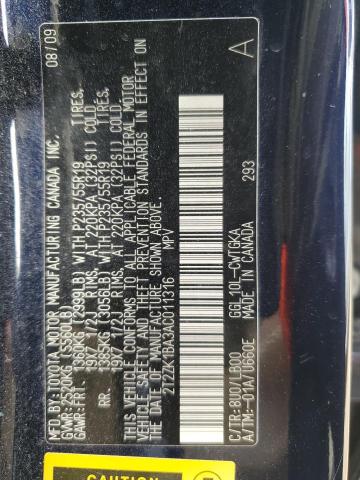 2010 Lexus Rx 350 VIN: 2T2ZK1BA3AC011316 Lot: 57738454