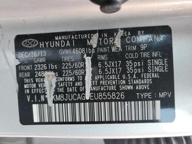 2014 Hyundai Tucson Gls VIN: KM8JUCAG3EU855826 Lot: 60957634